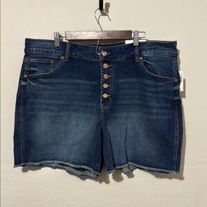Maurices Blue Jean Shorts High-Waisted Cut-Off